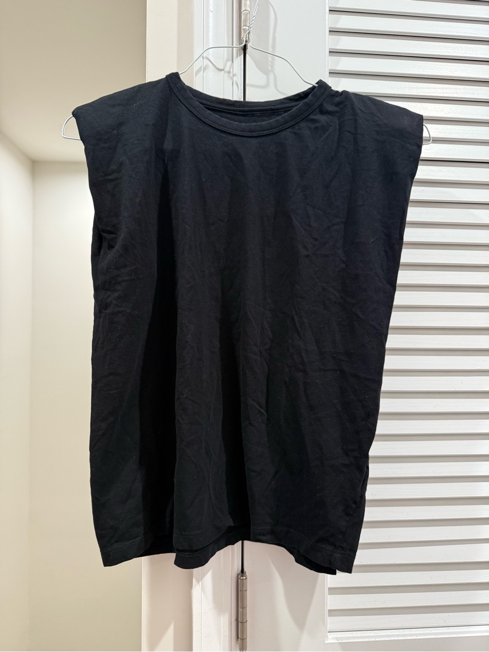 French connection shoulder pad sleeveless tee